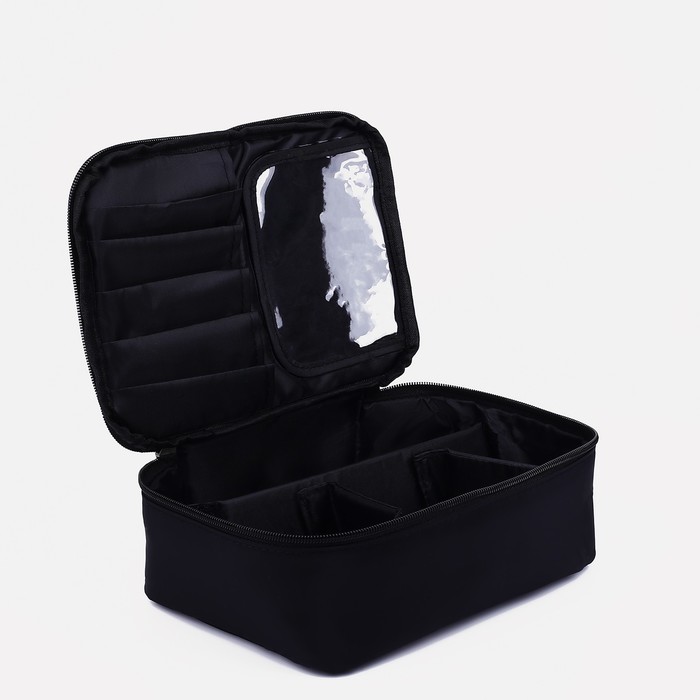 Косметичка дорожная на молнии, цвет чёрный 19394