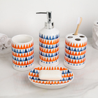 Набор аксессуаров для ванной комнаты Доляна «Арлекино», 4 предмета (дозатор 250 мл, мыльница, 2 стакана), цвет белый - Фото 2