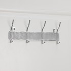 Вешалка настенная Доляна «Шах», 4 двойных крючка, 32.5×13×6 см, хромированная - Фото 1