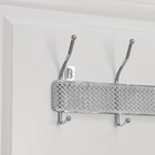 Вешалка настенная Доляна «Шах», 4 двойных крючка, 32.5×13×6 см, хромированная - Фото 3