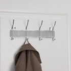 Вешалка настенная Доляна «Шах», 4 двойных крючка, 32.5×13×6 см, хромированная - Фото 2