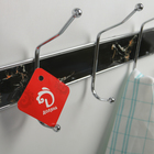 Вешалка на дверь на 6 двойных крючков «Доляна. Мрамор чёрный», 51.5×22.5×6 см, хром 4686362