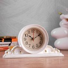 Часы настольные, интерьерные "Милица", бесшумные, d-9.5 см, корпус белый с золотом - Фото 1