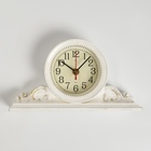 Часы настольные, интерьерные "Милица", бесшумные, d-9.5 см, корпус белый с золотом - Фото 4