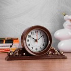Часы настольные, интерьерные "Милица", бесшумные, 26 х 14 см, d-9.5 см, коричневые с золотом - Фото 1