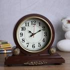 Часы настольные "Берта", бесшумные, 30 х 26 см, d-16.5 см, корпус коричневый с золотом - Фото 3