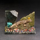 Сувенир "Ящерица", 8х12х5 см, змеевик, гипс - фото 8559131