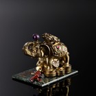 Сувенир "Слон с лягушкой", 7х10х7 см, змеевик, гипс, минералы - фото 9257899