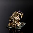 Сувенир "Слон с лягушкой", 7х10х7 см, змеевик, гипс, минералы - фото 9257900