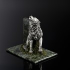 Сувенир "Серый волк", 8х12х10 см, змеевик, гипс - фото 9257908