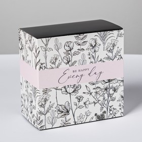Коробка подарочная складная, упаковка, «Be happy», 14 х 14 х 8 см
