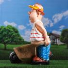 Садовая фигура "Колян с тачкой" 78х30х50см - фото 22595438