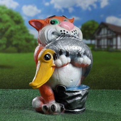 Садовая фигура из гипса «Кот-рыбак», 41×23×18 см