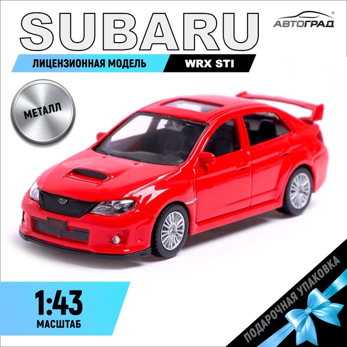 

Машина металлическая SUBARU WRX STI, 1:43, цвет красный