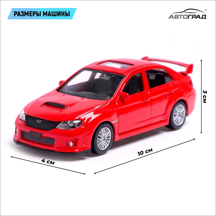 Машина металлическая SUBARU WRX STI, 1:43, цвет красный - фото 1905628358