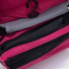 Косметичка, 2 отдела на молниях, с крючком, цвет розовый - Фото 4