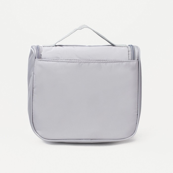 Косметичка-несессер, отдел на молнии, с ручкой, с крючком, цвет серый 4613084