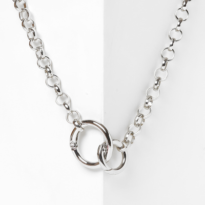 Кулон «Цепь» бесконечное сплетение, цвет серебро, L=45 см