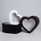 Набор коробок-сердец с PVC, упаковка подарочная, «Тебе от меня», 16 х 14 х 6 - 22 х 20 х 9 см - Фото 1