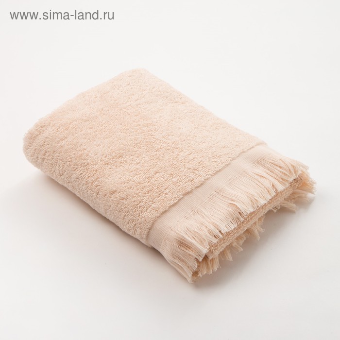 Полотенце махровое LoveLife Fringe 70х130 бежевый, 100% хлопок, 360 г/м2 - Фото 1