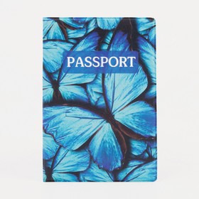 Обложка для паспорта, цвет синий, «Бабочки» (4 шт)
