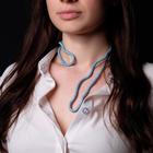 Бусы-браслет «Рептилия», цвет голубой, 100см - Фото 1