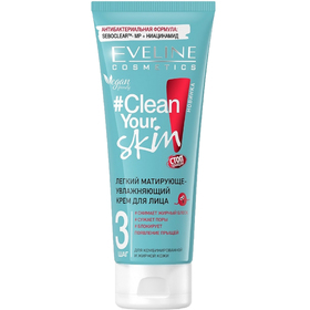 Крем для лица Eveline Clean Your Skin «Лёгкий», матирующе-увлажняющий, 75 мл