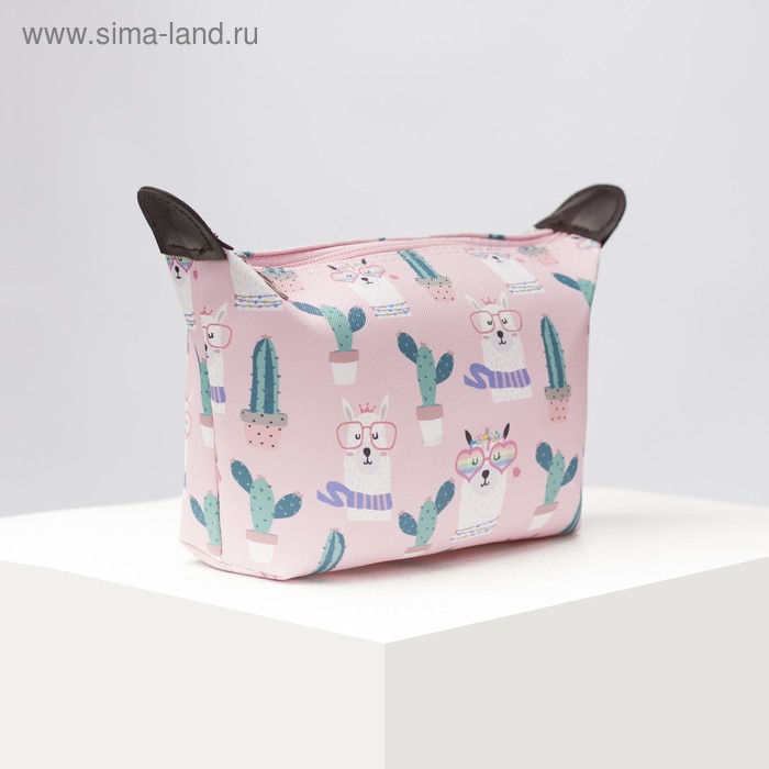 Косметичка простая, отдел на молнии, цвет розовый - Фото 1