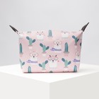 Косметичка простая, отдел на молнии, цвет розовый - Фото 3