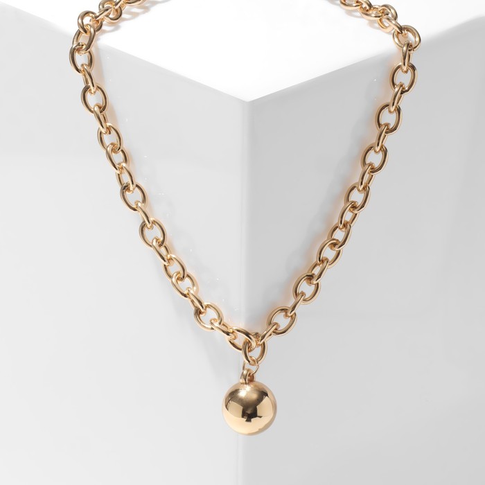 Кулон «Цепь» шар, цвет золото, L=35 см - Фото 1