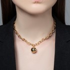 Кулон «Цепь» шар, цвет золото, L=35 см - Фото 2