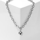 Кулон «Цепь» шар, цвет серебро, L=35 см - Фото 1