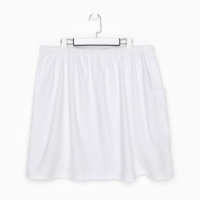 Полотенце - килт махровое с карманом банное «Экономь и Я», 50×150 см, хлопок 100%, белое