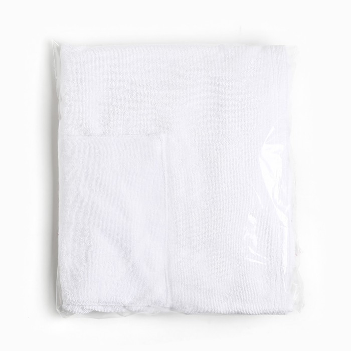 Полотенце банное Экономь и Я "Килт с карманом" 50*150 см, цв.белый,100%хл,340 г/м2 - фото 1887945088