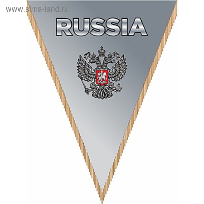 Вымпел треугольный RUSSIA фон серый, 260х200 мм, цветной, Skyway - Фото 1