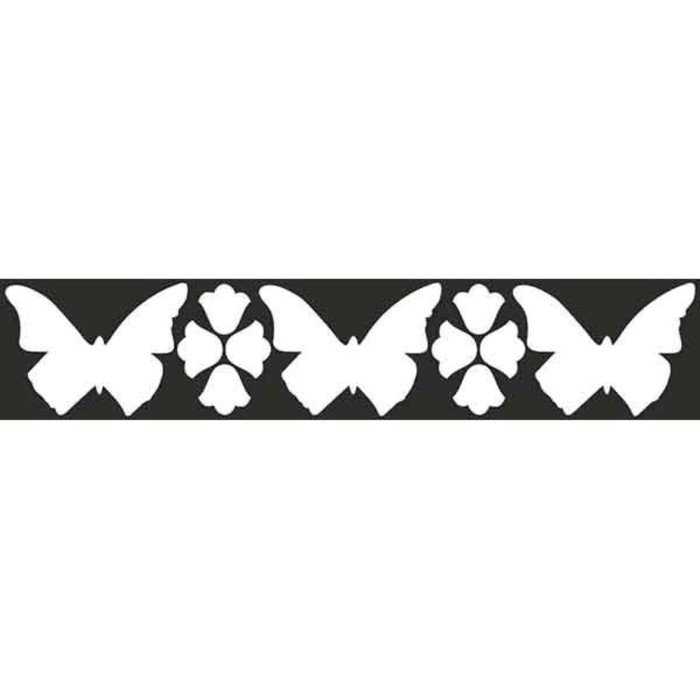 Наклейка БЛИКЕР термо плоттер Бабочки, 50х250 мм, цвет серебро, Skyway, Л1781