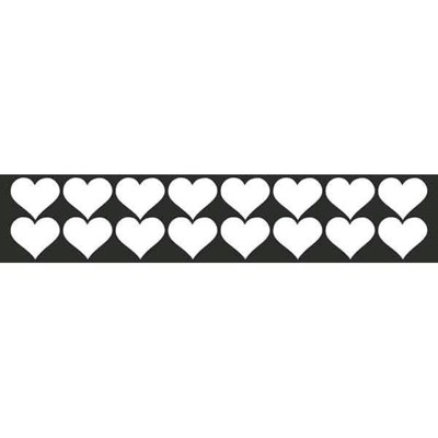 Наклейка БЛИКЕР термо плоттер Сердечки светоотр., 50х250 мм, цвет серебро, Skyway, Л1790