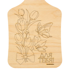 Доска для выжигания «Тюльпаны с бабочкой» - фото 9879538