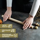 Скалка для теста Доляна, 40×3 см, прямая, дерево берёза - Фото 3