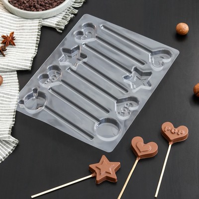 Форма для шоколада и конфет «Развлечения», 8 ячеек, 24×18,5×1 см