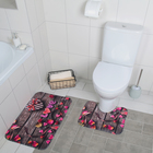 Набор ковриков для ванной и туалета Доляна «Ля мур», 2 шт: 40×45, 45×75 см - фото 2900470