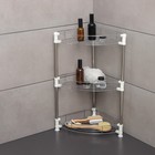 Этажерка настольная угловая 3-х секционная, 38.5×27.5×54.5 см, хром - Фото 1