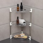 Этажерка настольная угловая 3-х секционная, 38.5×27.5×54.5 см, хром - Фото 2