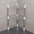 Этажерка настольная угловая 3-х секционная, 38.5×27.5×54.5 см, хром - Фото 3