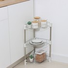 Этажерка настольная угловая 3-х секционная, 38.5×27.5×54.5 см, хром - Фото 6