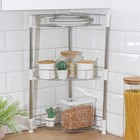 Этажерка настольная угловая 3-х секционная, 38.5×27.5×54.5 см, хром - Фото 7