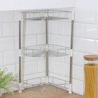 Этажерка настольная угловая 3-х секционная, 38.5×27.5×54.5 см, хром - Фото 8