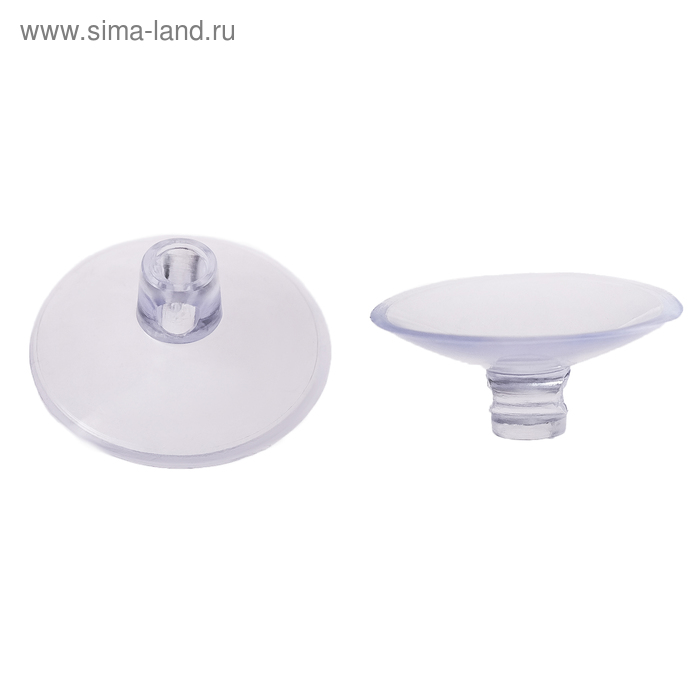 Присоска универсальная силиконовая d=60 мм, сквозное отверстие, 20 шт. в наборе, прозрачная, 4716 - Фото 1