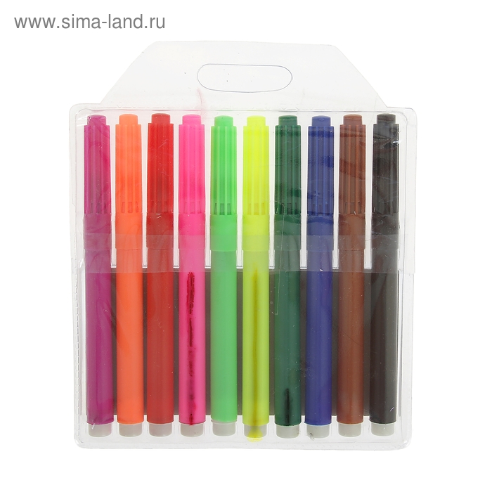 УЦЕНКА Фломастеры 10 цветов ТОЛСТЫЕ Jambo,в блистере,вентилируемый колпачок, - Фото 1