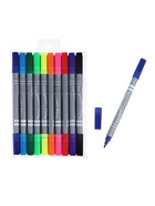 Фломастеры 10 цветов, двухсторонние, круглый наконечник 2 мм/5 мм, вентилируемый колпачок, блистер - Фото 2